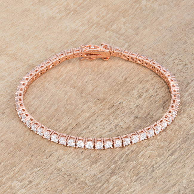 Modern Heroine Classic Edit 5.75ct Rose Goldtone Cubic Zirconia Tennis Bracelet - Friggin Jewelry Fashion
