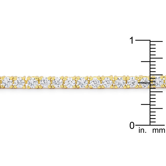Golden Icon Signature Line Goldtone Finish Victorian Cubic Zirconia Tennis 8 Inch Bracelet - Friggin Jewelry Fashion