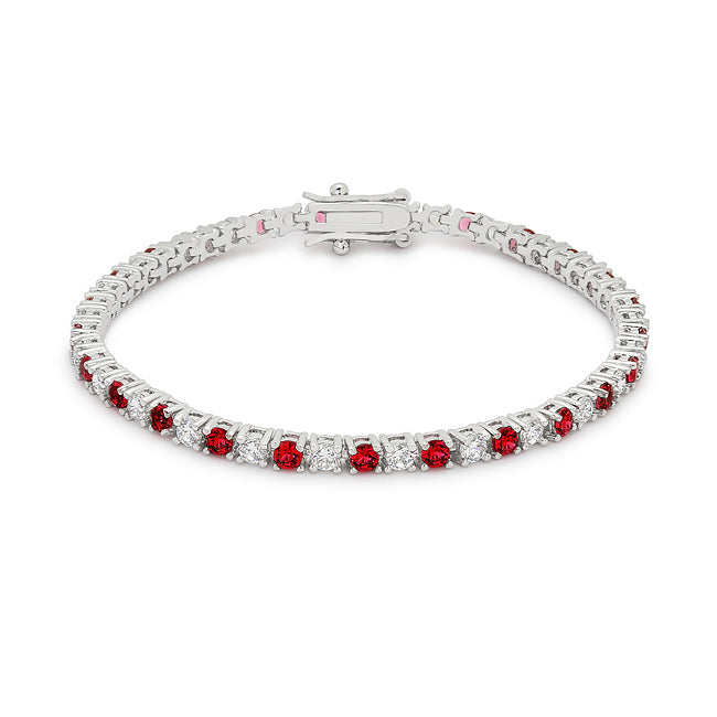 Starborn Spark Contemporary Icon Ruby Red Cubic Zirconia Tennis Bracelet - Friggin Jewelry Fashion