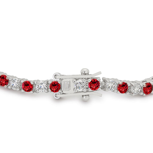 Starborn Spark Contemporary Icon Ruby Red Cubic Zirconia Tennis Bracelet - Friggin Jewelry Fashion