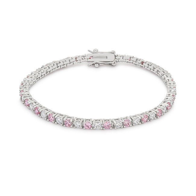 Irreverent Edge Cheeky Edit Lace Pink Cubic Zirconia Tennis Bracelet - Friggin Jewelry Fashion