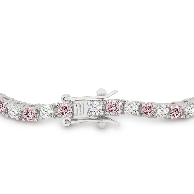 Irreverent Edge Cheeky Edit Lace Pink Cubic Zirconia Tennis Bracelet - Friggin Jewelry Fashion