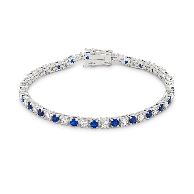 Timeless Sovereign Classic Edit Sapphire Blue Cubic Zirconia Tennis Bracelet - Friggin Jewelry Fashion
