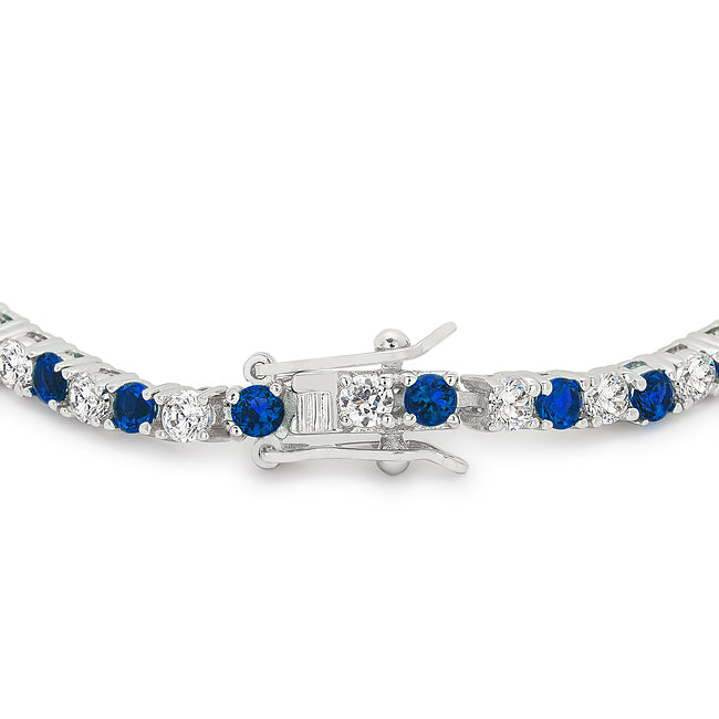 Timeless Sovereign Classic Edit Sapphire Blue Cubic Zirconia Tennis Bracelet - Friggin Jewelry Fashion
