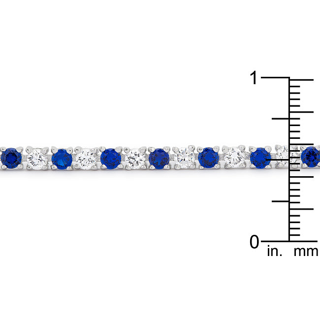 Timeless Sovereign Classic Edit Sapphire Blue Cubic Zirconia Tennis Bracelet - Friggin Jewelry Fashion