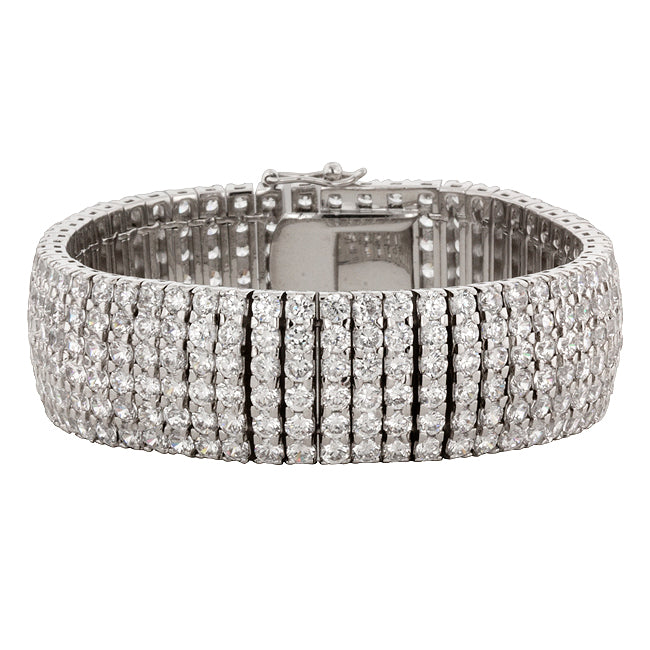 Smart Detail Bold Line Cubic Zirconia Elegance Formal Bracelet - Friggin Jewelry Fashion