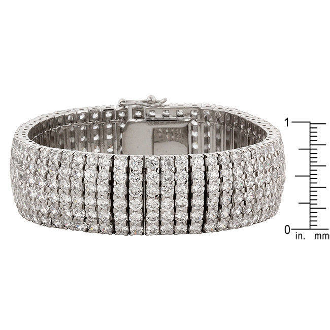 Smart Detail Bold Line Cubic Zirconia Elegance Formal Bracelet - Friggin Jewelry Fashion