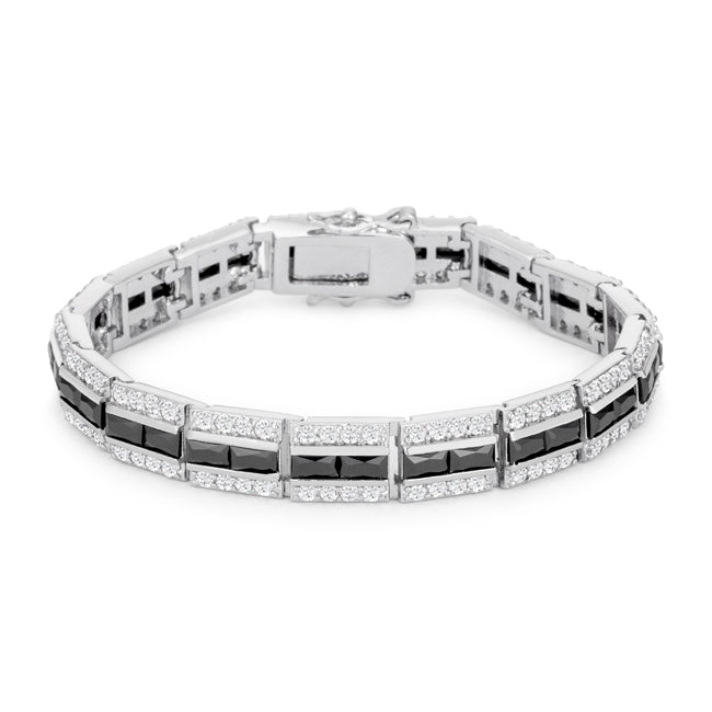 Clever Spark Modern Line Balboa Onyx Cubic Zirconia Bracelet - Friggin Jewelry Fashion