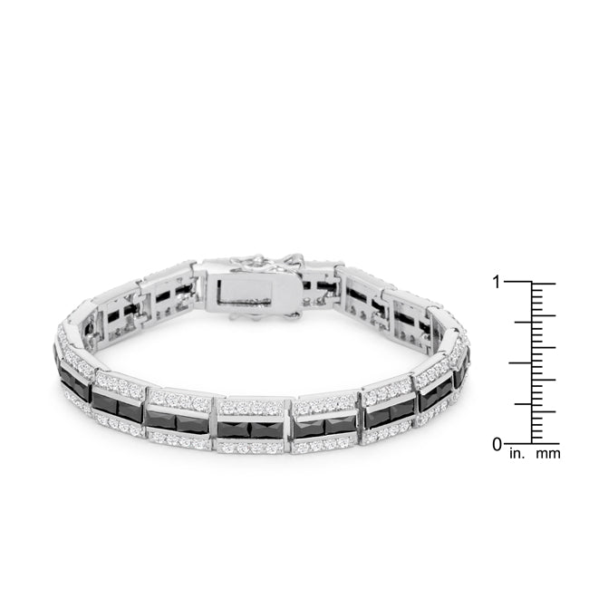 Clever Spark Modern Line Balboa Onyx Cubic Zirconia Bracelet - Friggin Jewelry Fashion