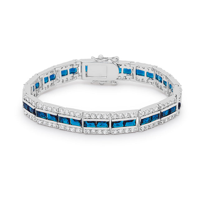 Little Luxuries Signature Edit Balboa Blue Cubic Zirconia Bracelet - Friggin Jewelry Fashion