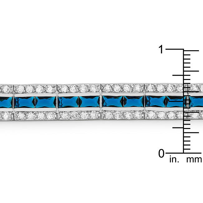 Little Luxuries Signature Edit Balboa Blue Cubic Zirconia Bracelet - Friggin Jewelry Fashion