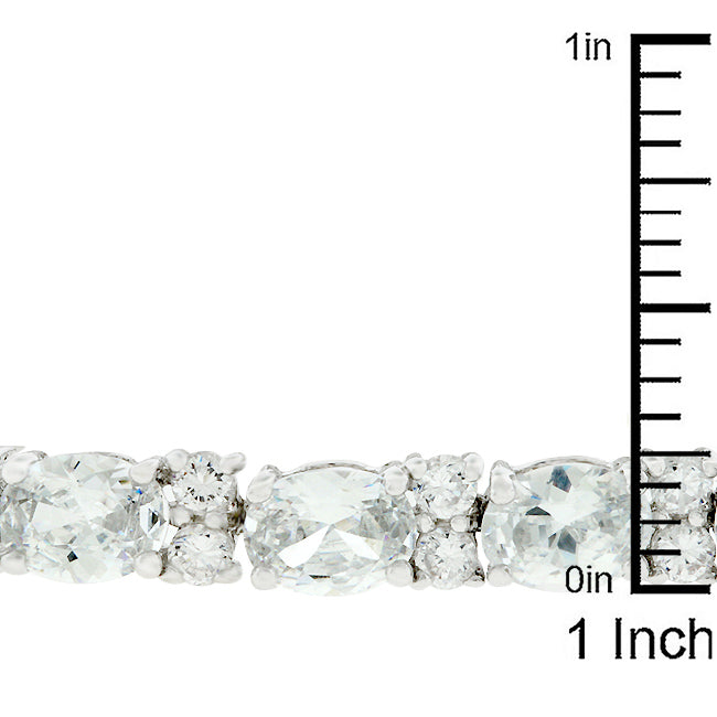 Bold Spark Pure Line Oversized Oval Cubic Zirconia Tennis Bracelet - Friggin Jewelry Fashion