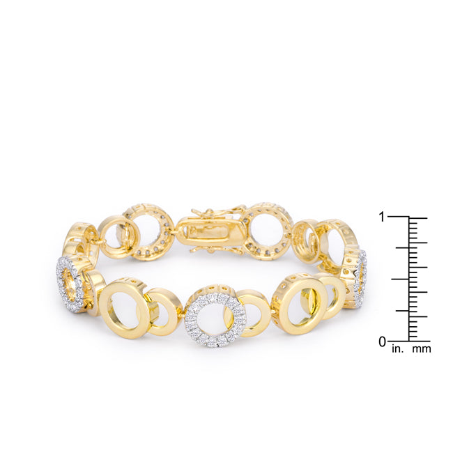 Covetable Icon Classic Line Circle Bijoux 7 Inch Two Tone Bracelet - Friggin Jewelry Fashion