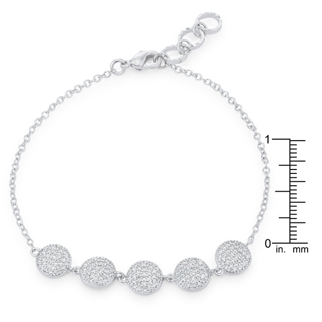 Refined Whisper Signature Edit Carol 0.8ct CZ Rhodium Pave Disc Bracelet - Friggin Jewelry Fashion