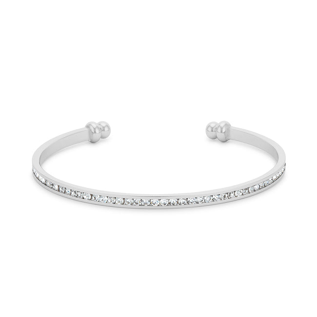Starborn Spark Contemporary Icon Channel-Set Clear Crystal Cuff - Friggin Jewelry Fashion