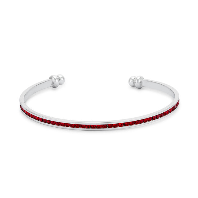 Irreverent Edge Cheeky Edit Channel-Set Ruby Red Cubic Zirconia Cuff - Friggin Jewelry Fashion