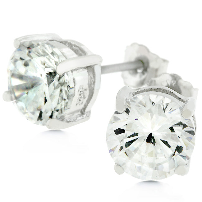 Bright Spark Confident Edit Clear Silver Round Studs 6.25 MM Earrings - Friggin Jewelry Fashion