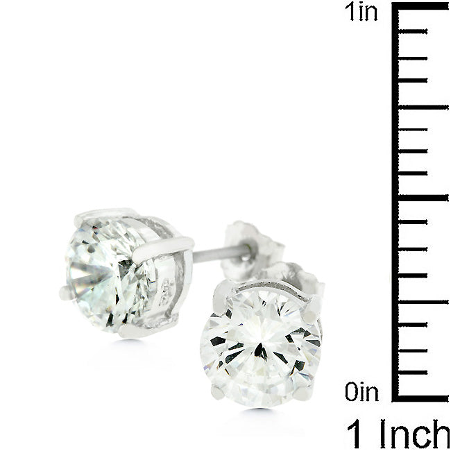 Bright Spark Confident Edit Clear Silver Round Studs 6.25 MM Earrings - Friggin Jewelry Fashion