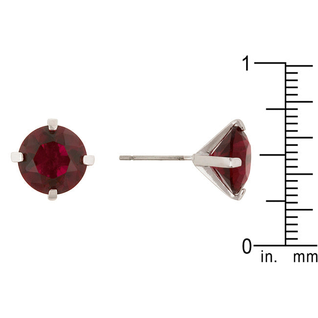 Everyday Whisper Icon Edit Ruby Cubic Zirconia Studded Earrings - Friggin Jewelry Fashion