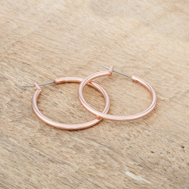 Essential Icon Classic Series Small Rosegold Hoop Earrings - Friggin Jewelry Fashion