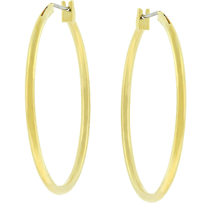 Studio Edge Signature Edit Basic Golden Hoop Earrings - Friggin Jewelry Fashion