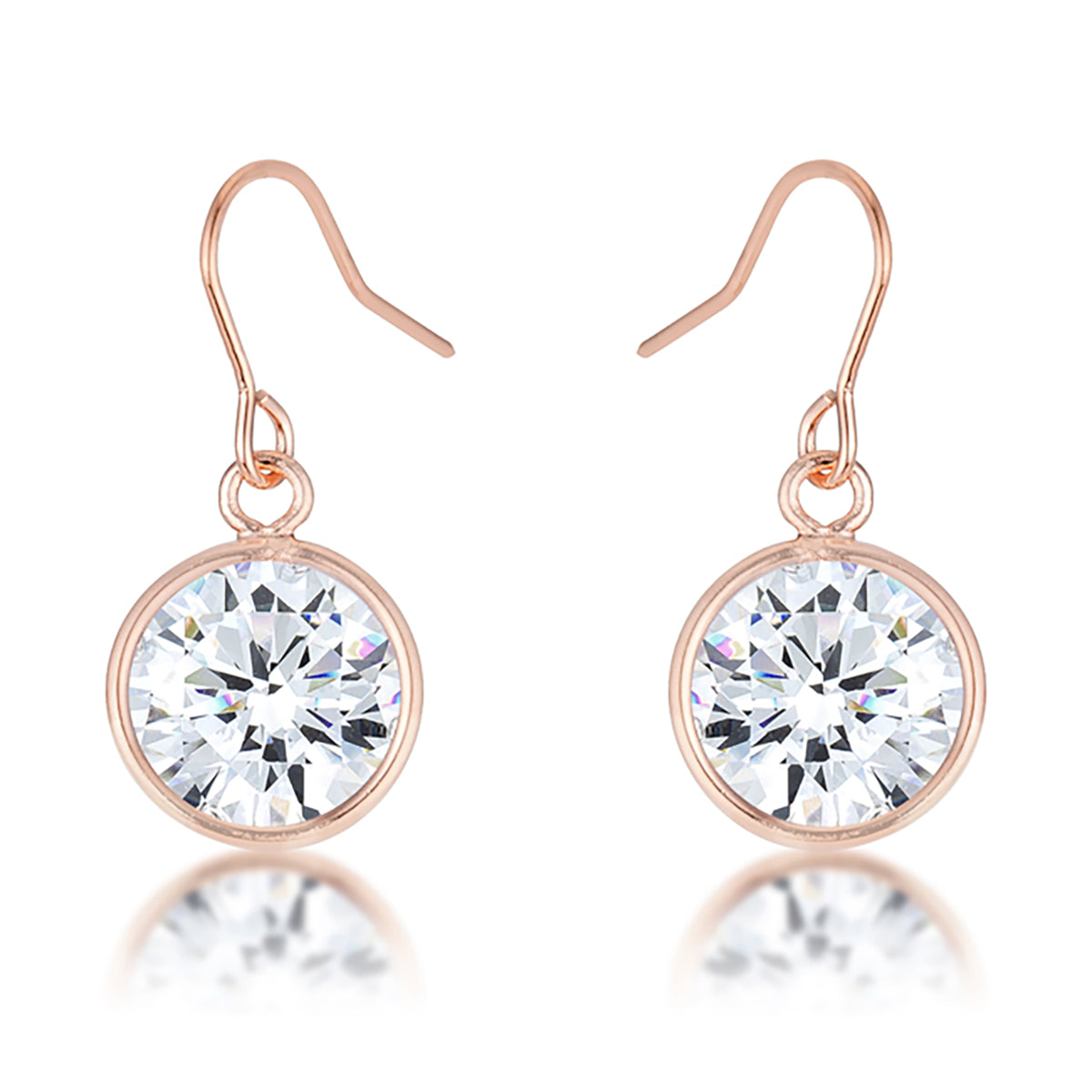 Seductive Detail Icon Series 5.5 Ct Rose Gold CZ Drop Earrings - Friggin Jewelry Fashion
