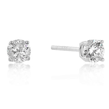 Magnetic Spark Modern Icon 5mm New Sterling Round Cut Cubic Zirconia Studs Silver - Friggin Jewelry Fashion