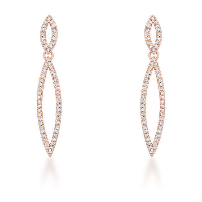 Coveted Spark Signature Edit Sara 1.2ct CZ Rose Gold Delicate Double Teardrop Drop Earrings - Friggin Jewelry Fashion