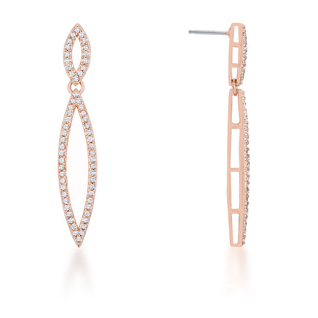 Coveted Spark Signature Edit Sara 1.2ct CZ Rose Gold Delicate Double Teardrop Drop Earrings - Friggin Jewelry Fashion