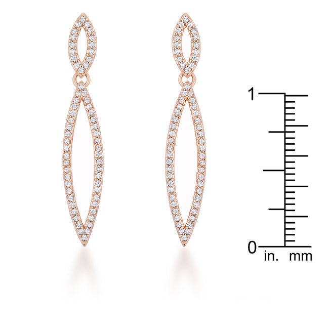 Coveted Spark Signature Edit Sara 1.2ct CZ Rose Gold Delicate Double Teardrop Drop Earrings - Friggin Jewelry Fashion