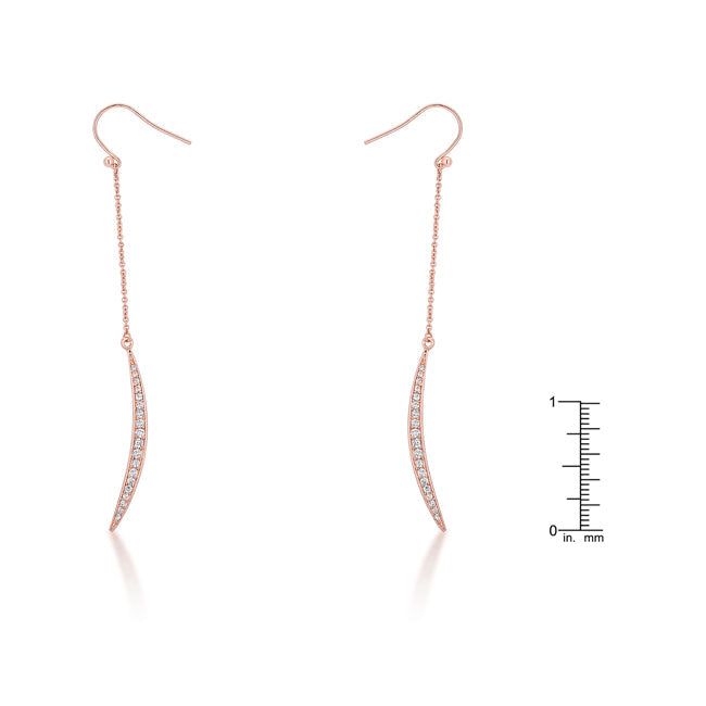 Couture Whisper Signature Line Luna 0.5ct CZ Rose Gold Delicate Moon Drop Earrings - Friggin Jewelry Fashion