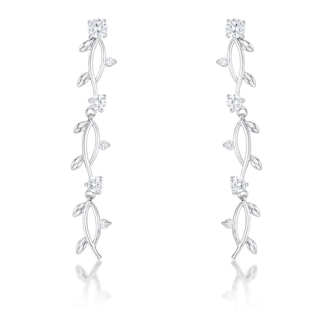 Timeless Spark Heritage Edit 1.1Ct Vine Design Rhodium Earrings - Friggin Jewelry Fashion