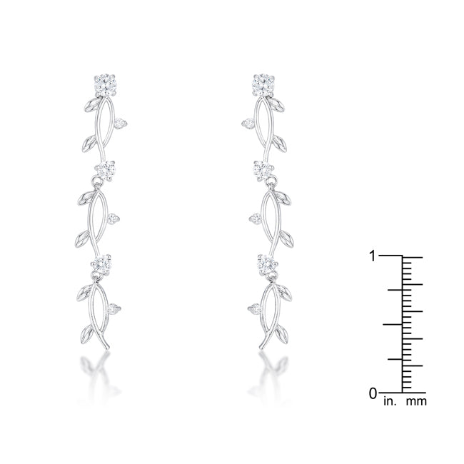 Timeless Spark Heritage Edit 1.1Ct Vine Design Rhodium Earrings - Friggin Jewelry Fashion