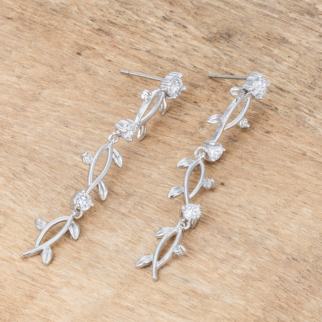 Timeless Spark Heritage Edit 1.1Ct Vine Design Rhodium Earrings - Friggin Jewelry Fashion