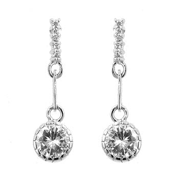 Regency Form Heritage Line Simple Cubic Zirconia Drop Earrings - Friggin Jewelry Fashion