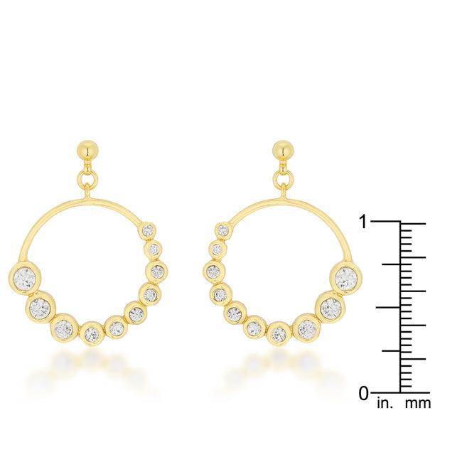 Timeless Sovereign Classic Edit Golden Graduated Cubic Zirconia Circle Earrings - Friggin Jewelry Fashion