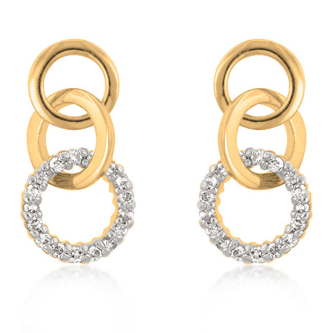Proper Classic Everyday Edit Goldtone Finish Triplet Hooplet Earrings - Friggin Jewelry Fashion