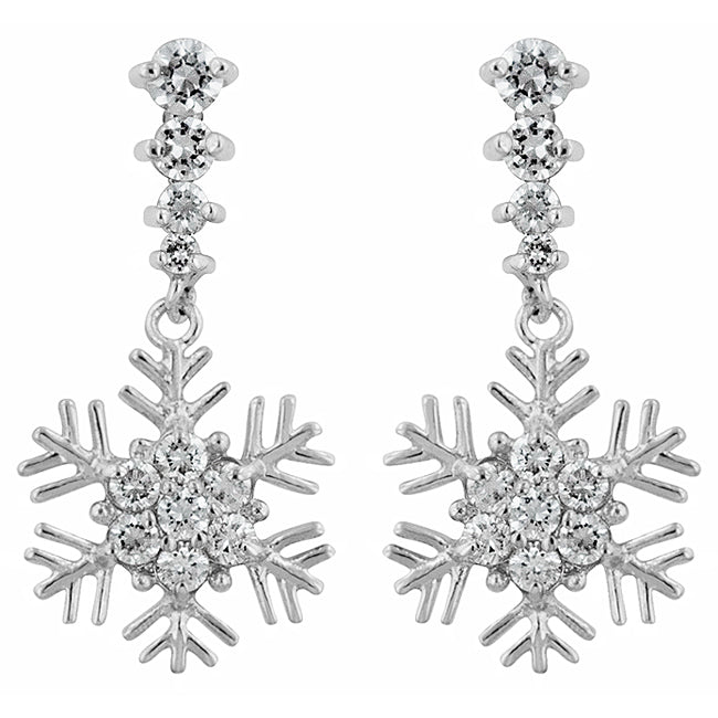Playful Edge Contemporary Edit Snowflake Drop Earrings - Friggin Jewelry Fashion