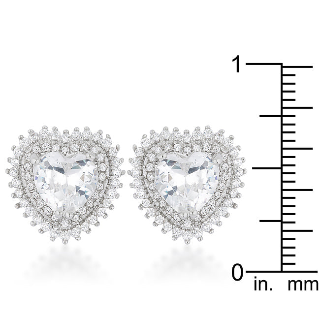 Bold Spark Pure Line Halo Heart Earrings - Friggin Jewelry Fashion