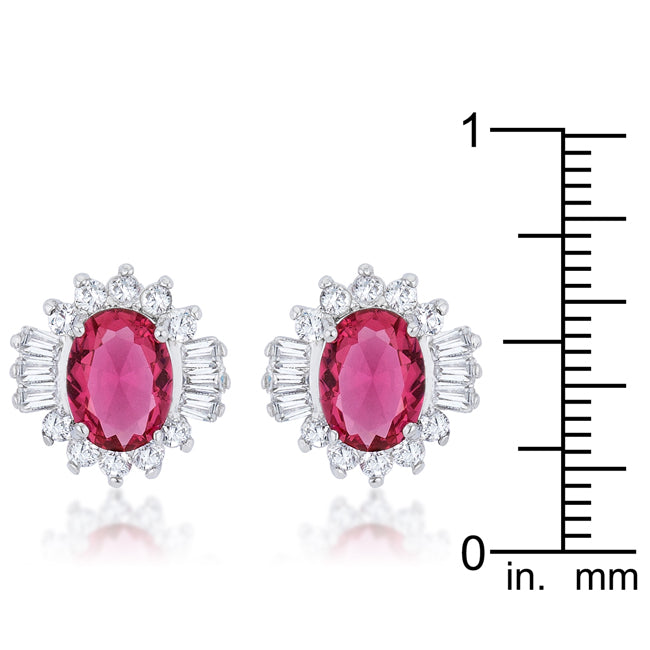 Modern Spark Heritage Edit Chrisalee 3.3ct Ruby CZ Rhodium Classic Stud Earrings - Friggin Jewelry Fashion