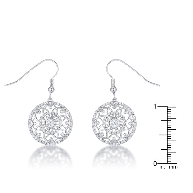 Runway Whisper Contemporary Line .95 Ct Interlocking Circle Rhodium and CZ Earrings - Friggin Jewelry Fashion