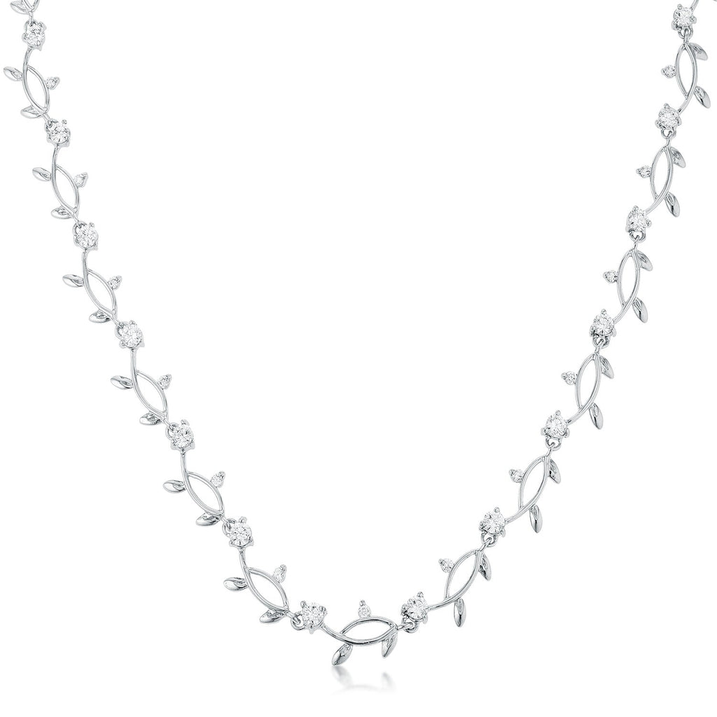 Refined Edge Signature Line Rhodium Plated Vineyard Necklace - Friggin Jewelry Fashion