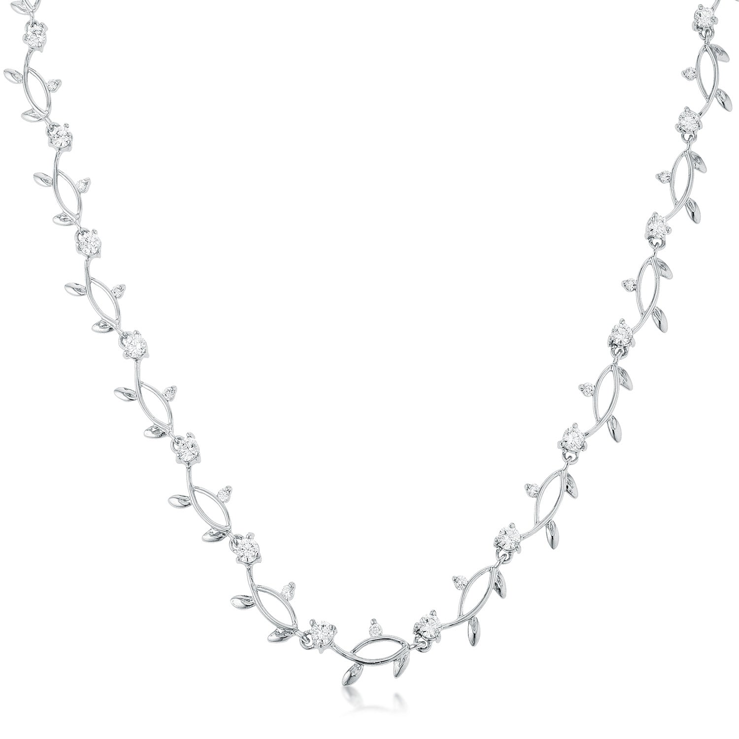 Refined Edge Signature Line Rhodium Plated Vineyard Necklace - Friggin Jewelry Fashion