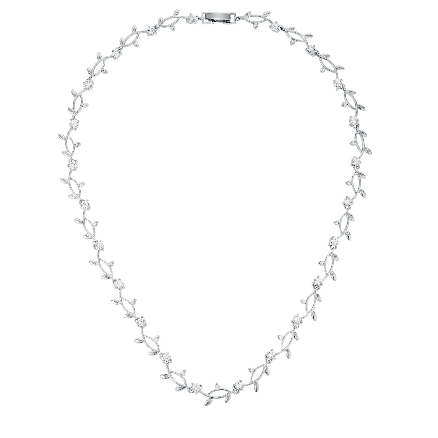 Refined Edge Signature Line Rhodium Plated Vineyard Necklace - Friggin Jewelry Fashion