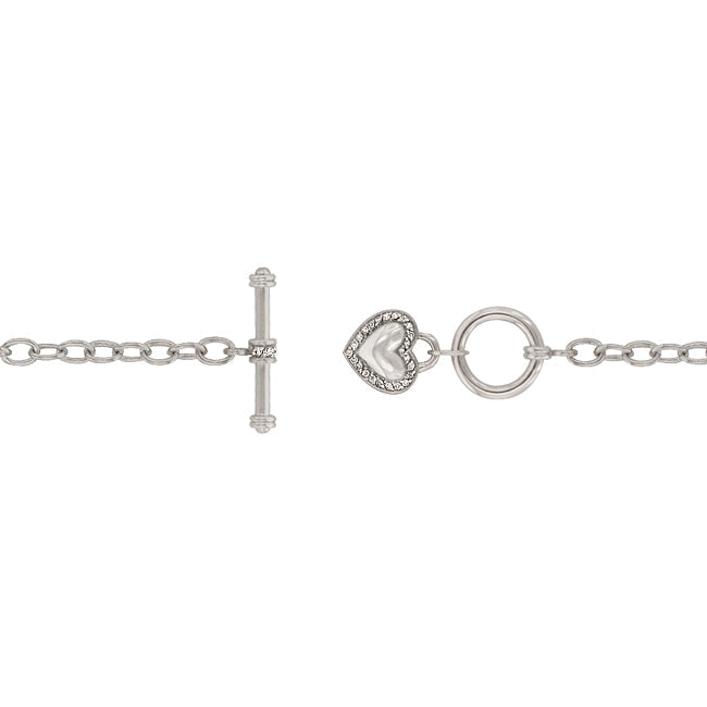 Irreverent Edge Cheeky Edit Toggle Pave Heart Necklace - Friggin Jewelry Fashion