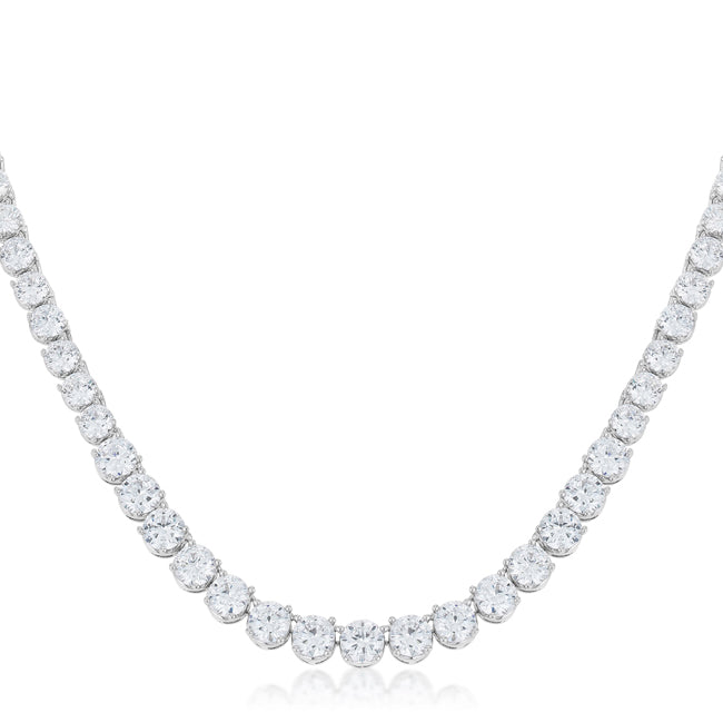 Fresh Spark Signature Icon Graduated Cubic Zirconia Necklace - Friggin Jewelry Fashion