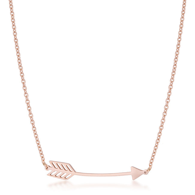 Playful Form Heritage Edit Arianna Rose Gold Stainless Steel Arrow Necklace - Friggin Jewelry Fashion