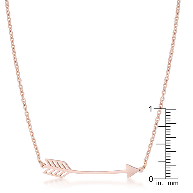 Playful Form Heritage Edit Arianna Rose Gold Stainless Steel Arrow Necklace - Friggin Jewelry Fashion
