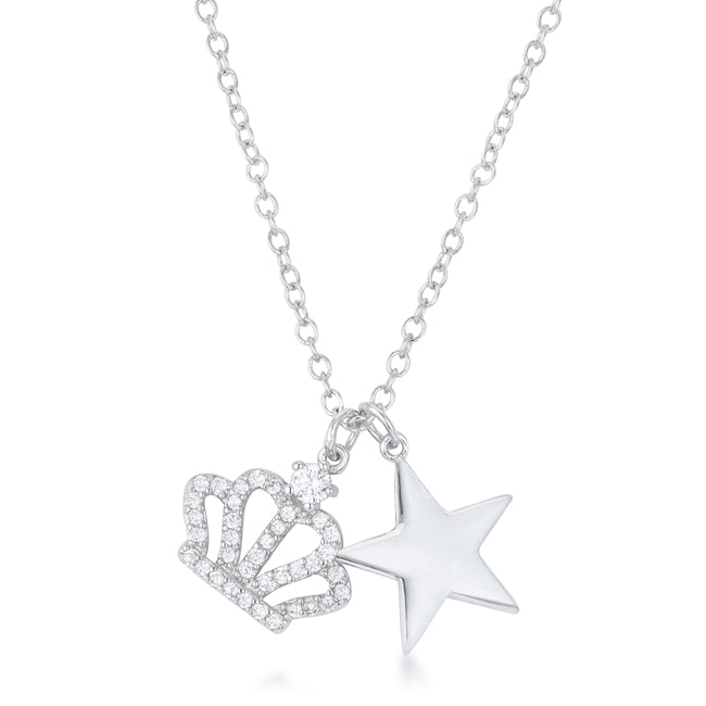 Everyday Whisper Icon Edit Vanessa Crown & Star Charm 0.4 ct Pendant - Friggin Jewelry Fashion
