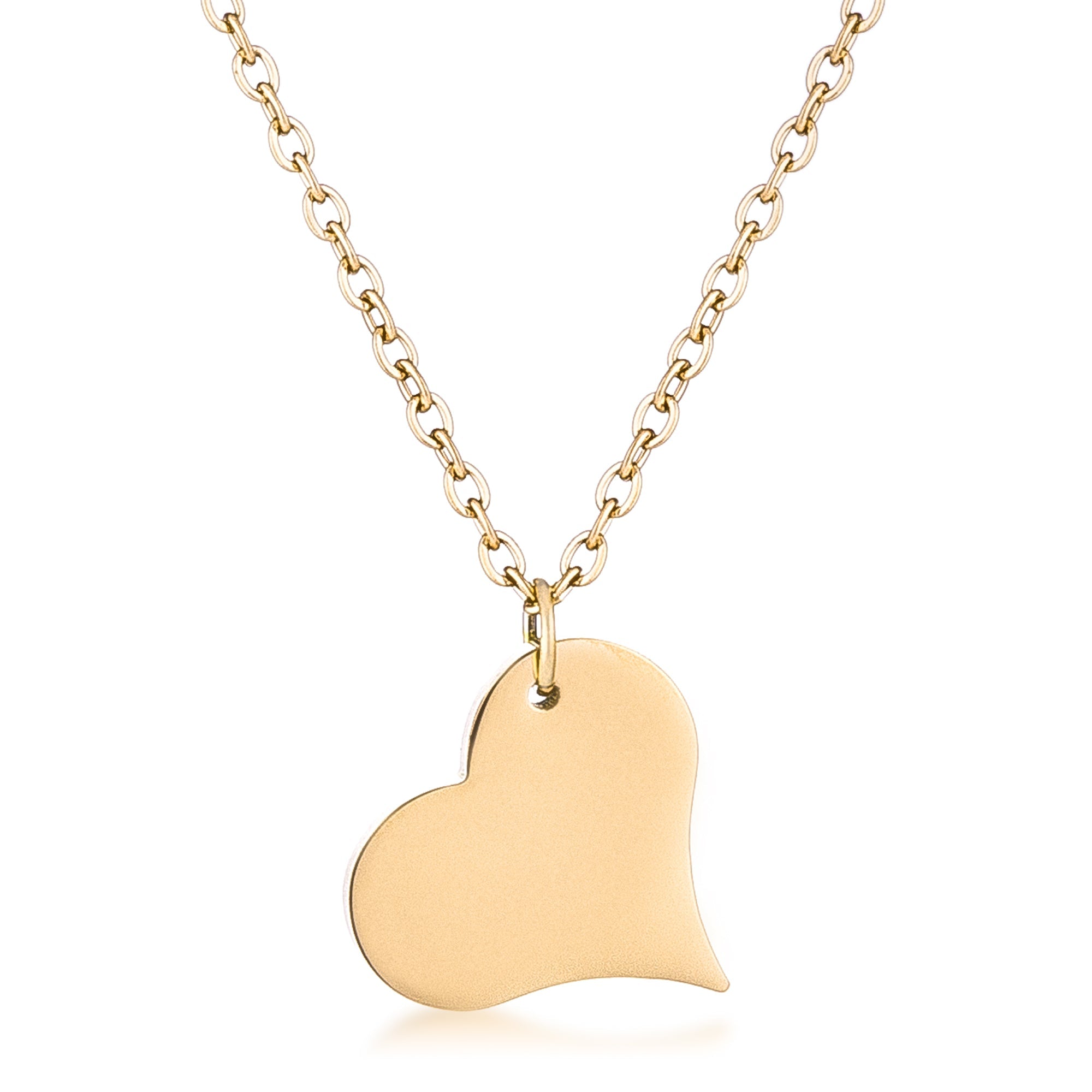 Classic Line Sculpted Edit Goldtone Heart Pendant - Friggin Jewelry Fashion